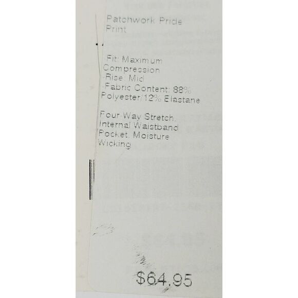 New Fabletics Salar Crop Legging Small Patchwork Pride Print Athleisure Workout - Picture 8 of 9